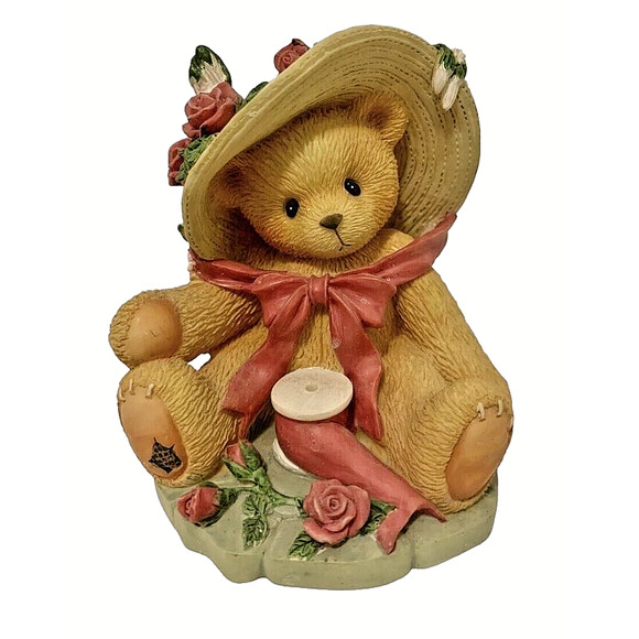 Cherished Teddies 336521 Youre Sweet As A Rose Janet Bear Figurine 1997 - Picture 1 of 3